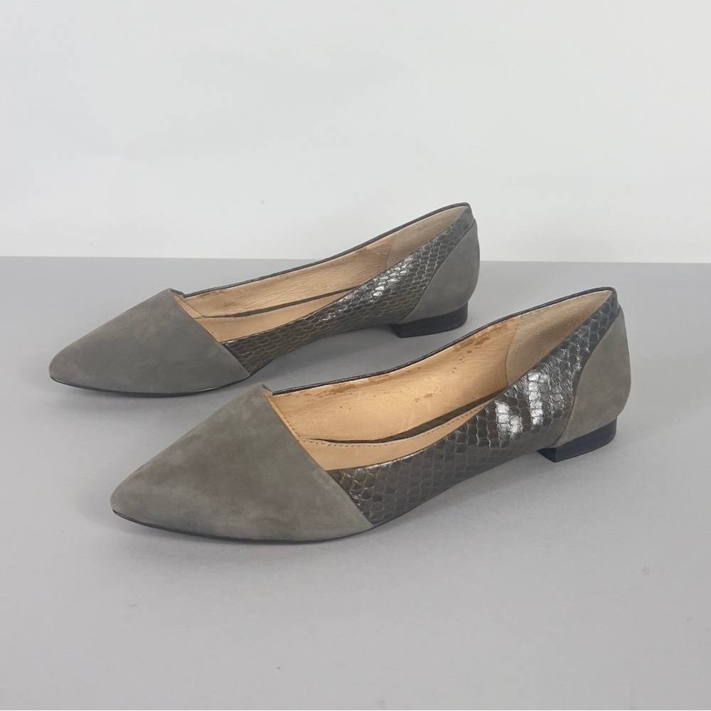 Louise et Cie Gray Leather Suede Flats